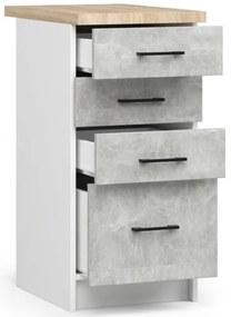 Spodná kuchynská skrinka s doskou OLIWIA S40 SZ4 biela / betón