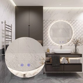 Kulaté dotykové zrcadlo s LED osvětlením HZJ080 80 cm