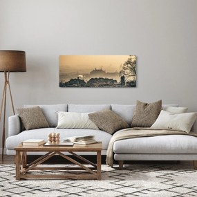Obraz - Mesto pod hmlou (120x50 cm)