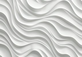 Fototapeta - 3D biele vlny (147x102 cm)