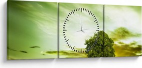 Obraz - Strom života (s hodinami) (90x30 cm)