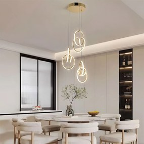 Toolight Toolight, LED závesné svietidlo G082-3CPR, zlatá, OSW-09741