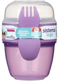 Box na jogurt a müsli, 2 komory + lyžica, SISTEMA, mix farieb Farba škatuliek SISTEMA: Fialová