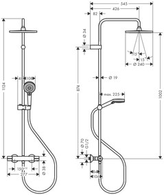Hansgrohe Vernis Blend, Showerpipe 240 1jet s termostatom, čierna matná, HAN-26426670