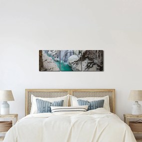 Obraz - Islandská príroda (s hodinami) (90x30 cm)