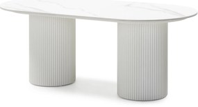 Konferenční stolek Apulias 120 cm bílý/mramor