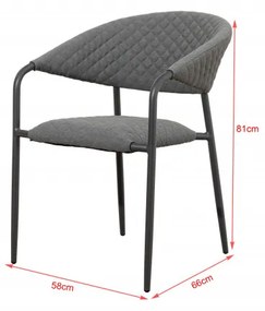 Doppler Melia LIKA-TEX® sivé - luxusné záhradné kreslo - Rozbalený tovar (N434)