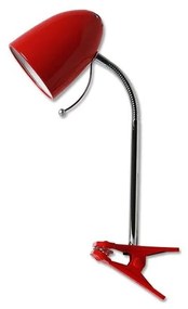 Aigostar B.V. Aigostar - Stolná lampa s klipom 1xE27/11W/230V červená/chróm AI0350