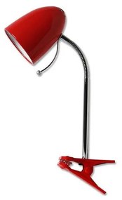 Aigostar - Stolná lampa s klipom 1xE27/11W/230V červená/chróm