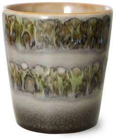 Zeleno-sivý retro hrnček na kávu Coffee 70s Fern - Ø 7,5 * 8cm / 230 ml