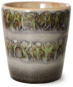 Zeleno-sivý retro hrnček na kávu Coffee 70s Fern - Ø 7,5 * 8cm / 230 ml