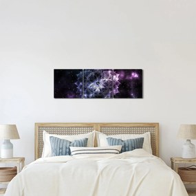 Obraz - Lotusová mandala vo vesmíre (s hodinami) (90x30 cm)