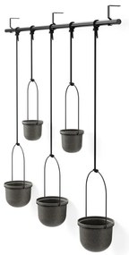 Plastové obaly na kvetináče v súprave 5 ks na bylinky/závesné a nástenné ø 7,5 cm Triflora – Umbra