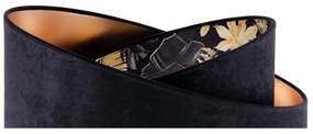 Závesné svietidlo MEDIOLAN, 1x čierne/zlaté/kvetinové textilné tienidlo