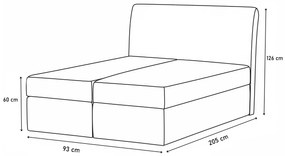 Čalúnená posteľ boxspring ROCCO, 90x200, sawana 14, levá