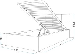 Čalúnená jednolôžková posteľ s úložným priestorom Ingrit 90x200 - ružová