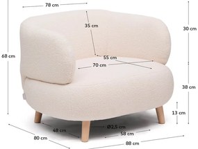 Béžové kreslo z textílie buklé Luisa – Kave Home