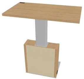 Výškovo nastaviteľný rokovací stôl Verno+ S 120 x 70 cm, dub svetlý / vanilka
