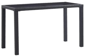 Záhradný stôl čierny 123x60x74 cm polyratanový