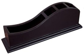 Elegantný drevený stojan na perá a vizitky, vlnka, tmavohnedý HX-1006