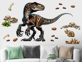 Velociraptor textilní prelepiteľná nálepka na stenu hárok 47 x 33 cm