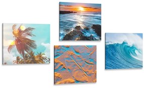 Set obrazov očarujúca morská krajina - 4x 40x40