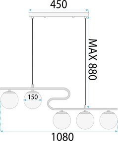 Toolight Toolight, stropné svietidlo 5xE27 APP1599-5CP, zlatá lesklá, OSW-04126