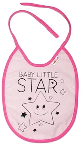 Nepromokavý podbradník, 24 x 23 cm Baby Nellys veľký Baby Little Star - ružová