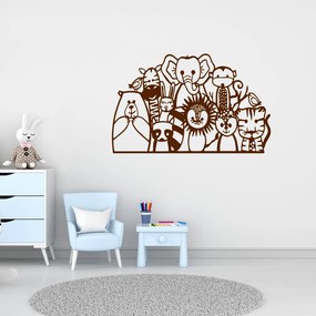 Veselá Stena Samolepka Africké zvieratká Farba: hnedá, Veľkosť: 60 x 37 cm
