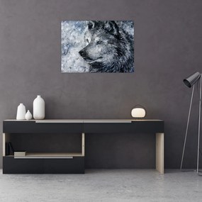 Sklenený obraz - Kreslený vlk (70x50 cm)
