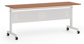 Mobilný stôl PRIMO MOBI, 1800 x 600 mm, biela podnož, čerešňa