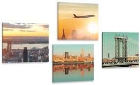 Set obrazov cestovanie do mesta New York - 4x 60x60