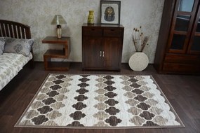 Kusový koberec ACRYLOVY YAZZ 3766 tmavobéžový/hnedý trellis