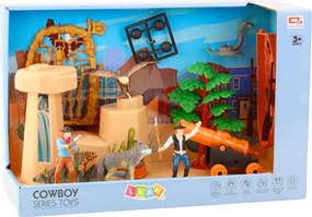 LEAN Toys Súprava figúrok kovbojov z divokého západu Cowboy Cannon Boat
