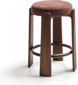 Hnedá/v tmavo prírodnej farbe barová stolička z jaseňového dreva (výška sedadla 75 cm) Granite – Kave Home