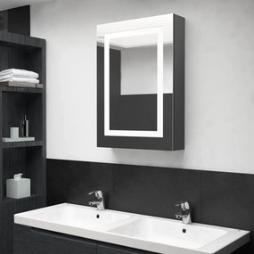 LED kúpeľňová zrkadlová skrinka žiarivá sivá 50x13x70 cm 326491