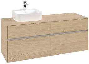 VILLEROY &amp; BOCH Collaro závesná skrinka pod umývadlo na dosku (umývadlo vľavo), 4 zásuvky, 1400 x 500 x 548 mm, Nordic Oak, C10100VJ