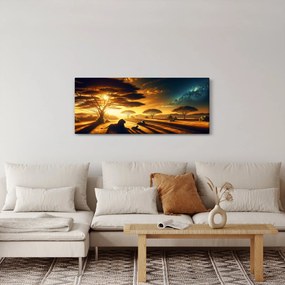 Obraz - Oddychujúce levy (120x50 cm)