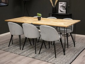 Bali Velvet III stolová súprava teak béžová/sivá