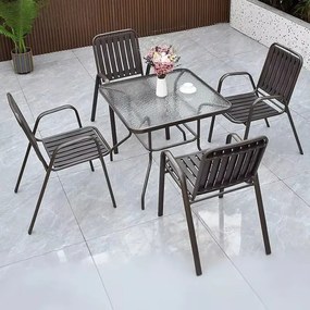 TRENDIE Záhradný stolík so sklom 80x80cm