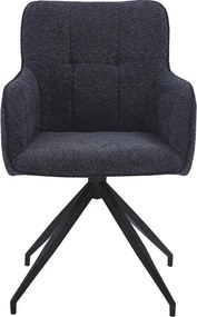 Jedálenská stolička Francis, tmavo šedá štruktúrovaná látka