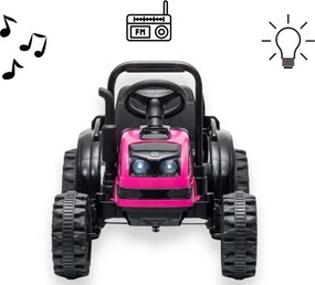 Elektrický traktor Milly Mally s prívesom ružový