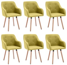 Jedálenské stoličky 6 ks, zelené, látka