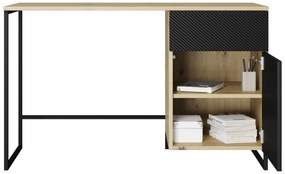 Písací stôl Asha 120 cm - artisan / čierny mat / čierne nohy