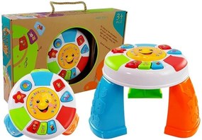 LEAN Toys Vzdelávací hrací stolík pre bábätká, tvary a farby so zvukmi