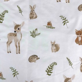Bielo-hnedé bavlnené detské obliečky do postieľky 100x135 cm Forest Animals – Jerry Fabrics