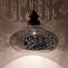 Filigree závesná lampa Silver METAL & MASSIVE WOOD Ø53*120