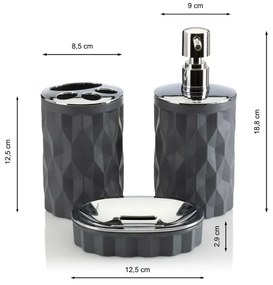 Kúpeľňový set REINA 5 ks antracit/chróm