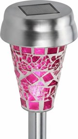 Solárna LED lampa Mosaic – ružová 31 cm