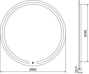 Mexen Rose, LED kúpeľňové zrkadlo s podsvietením 80x80 cm, 6000K, ochrana proti zahmlievaniu, 9810-080-080-611-00